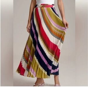 Anthropologie Multicolor Pleated Maxi Skirt